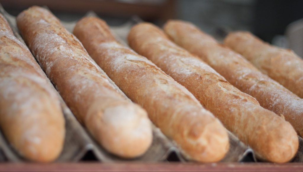 Freshly cooked baguettes