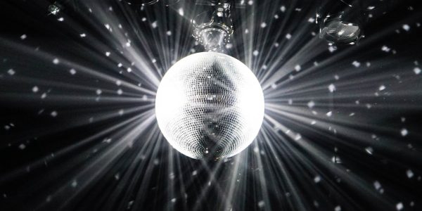 A beaming disco ball